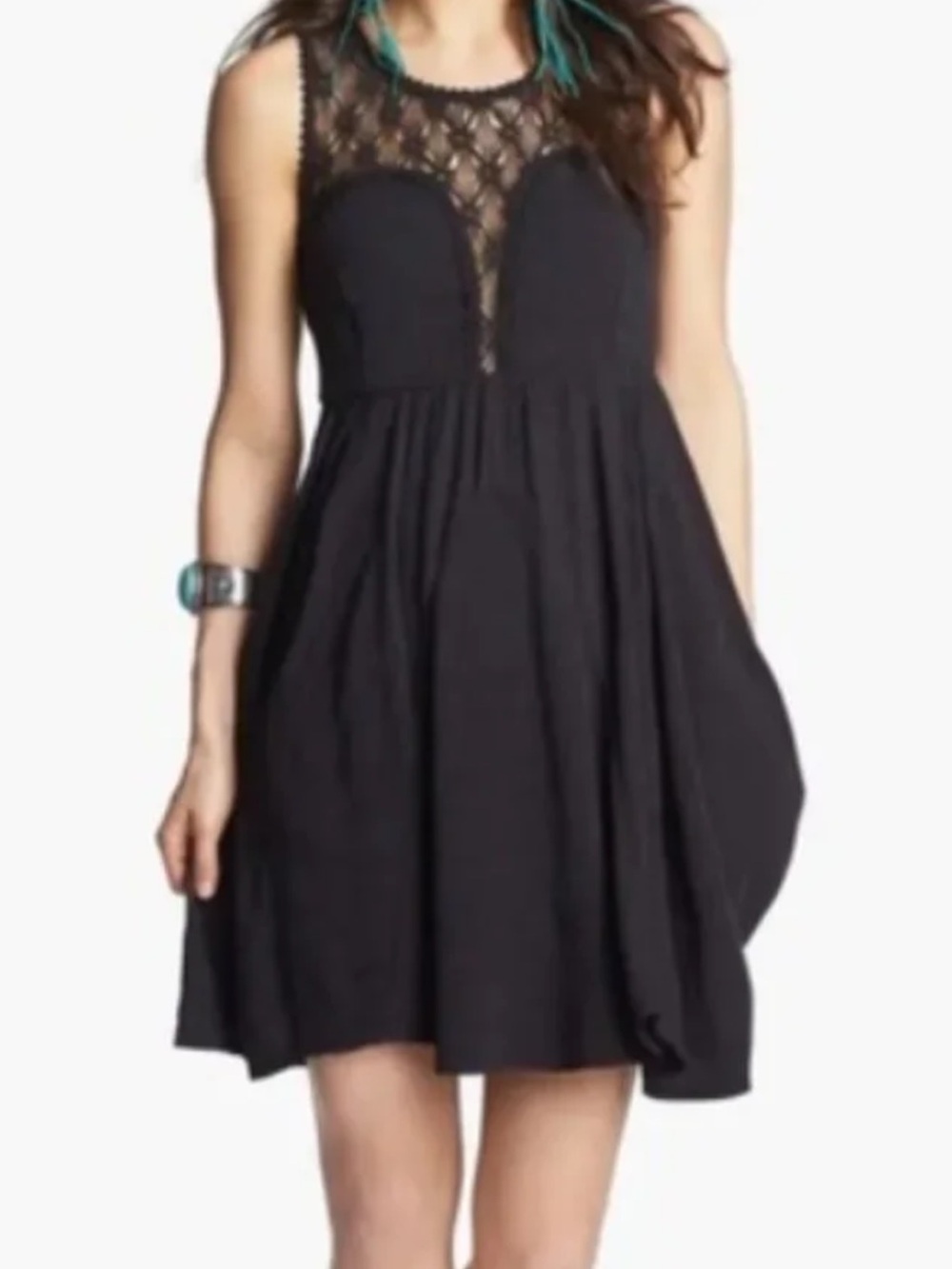 Free People Black Fiesta Mini Dress